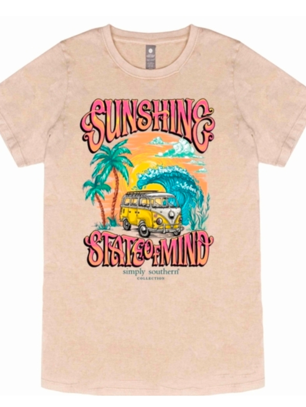 Assorted Sizes- Simply Southern Sunshine Washed Cream T-Shirt-NWT